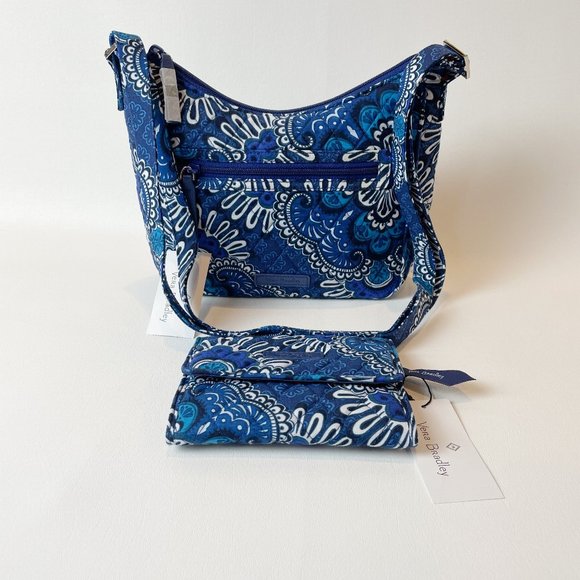 Vera Bradley Mini Andi Crossbody Blue Tapestry - Picture 1 of 12